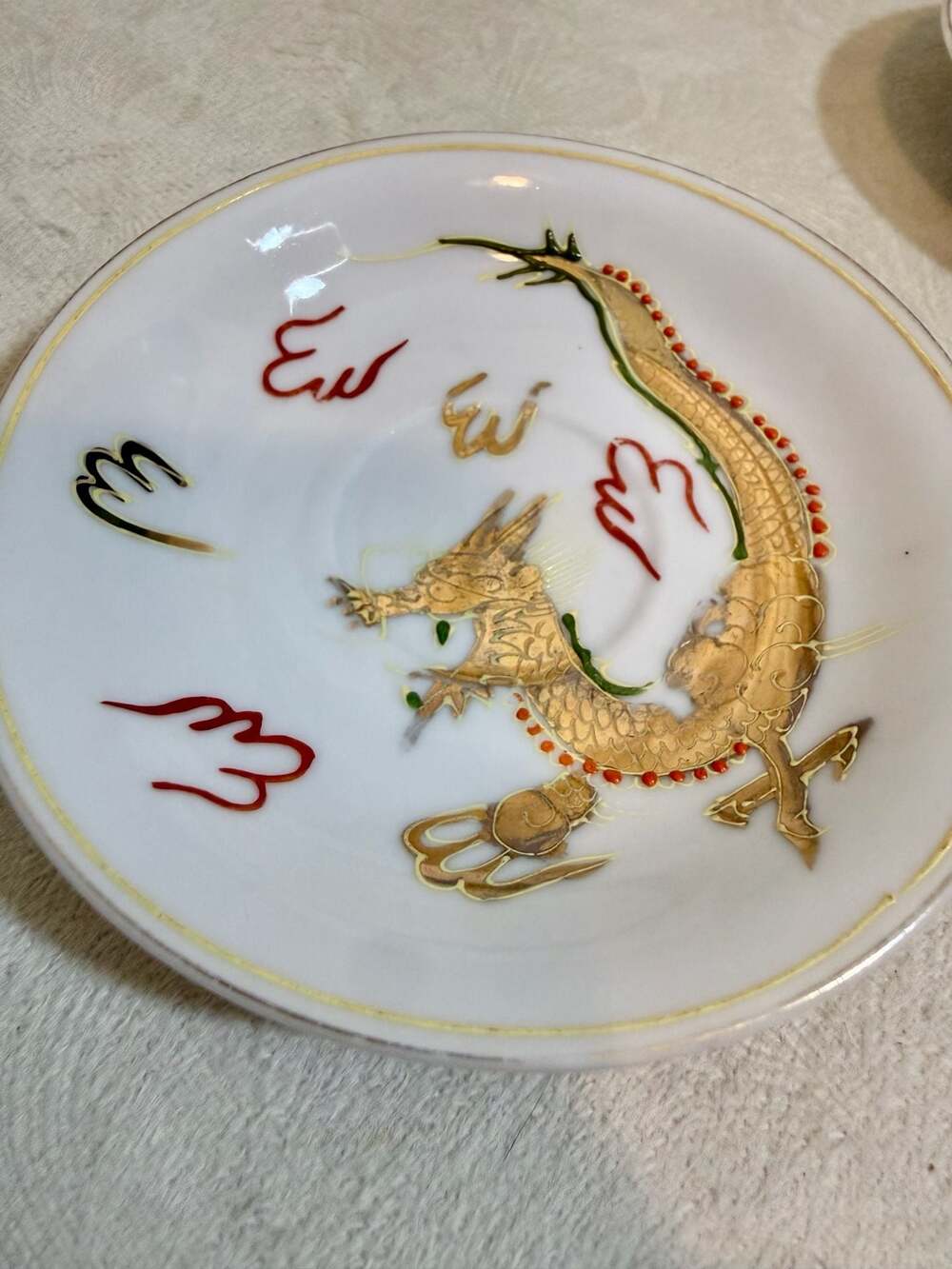 Set of 9 Vintage Fairylani China Japanese Dragonware Saucers, Raised - Picture 3 of 6